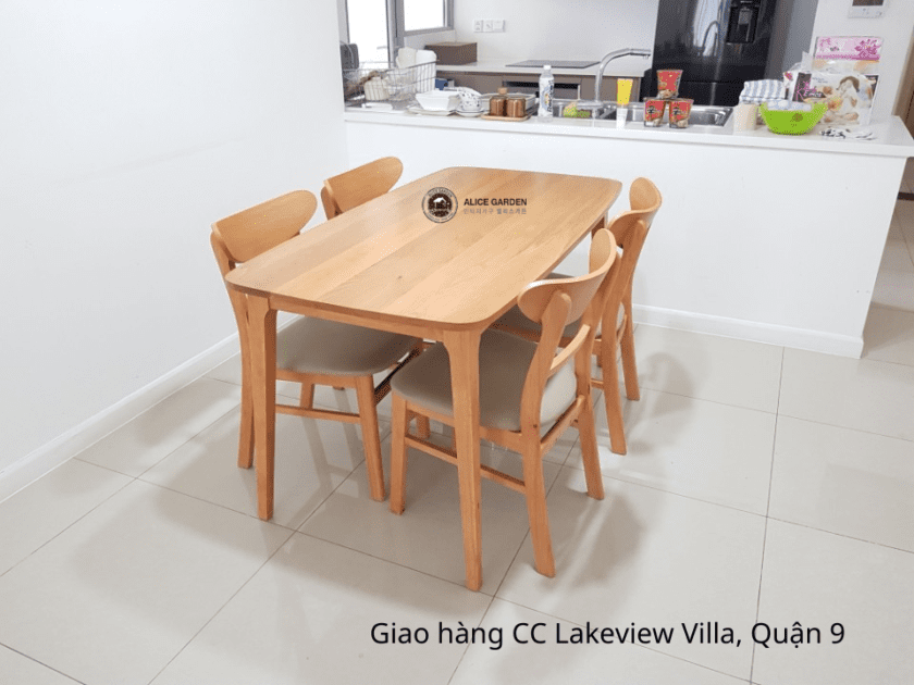 bàn ăn 4 ghế gỗ sồi