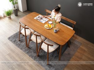 bộ bàn ăn gỗ tần bì